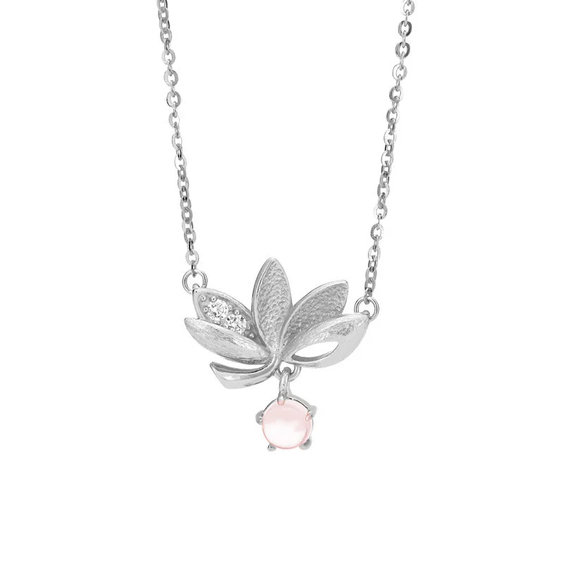 Buddha Stones 925 Sterling Silver Lotus Tieni lontani gli spiriti maligni Collana Pendente - Image 9