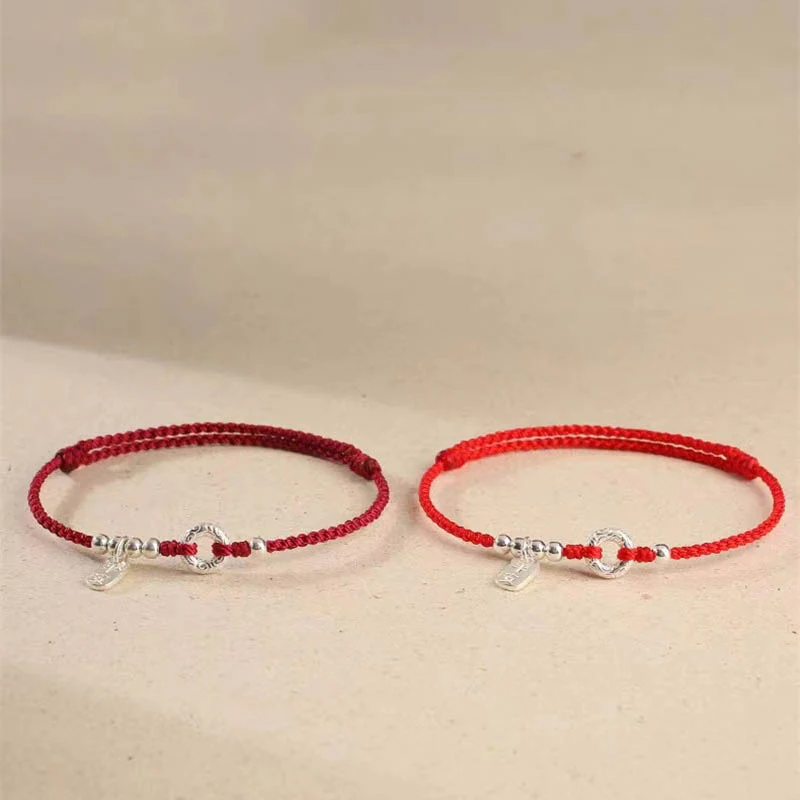 Buddha Stones 925 Sterling Silver Nuvole di Buon Auspicio Pace Fibbia Sano E Sano Bracciale Cavigliera - Image 19