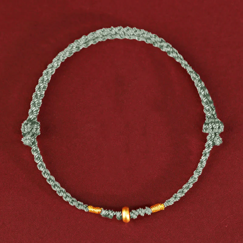 Buddha Stones 999 Oro Piccole Perline della Fortuna Corda Protezione Fortuna Braccialetto Intrecciato Cavigliera - Image 10