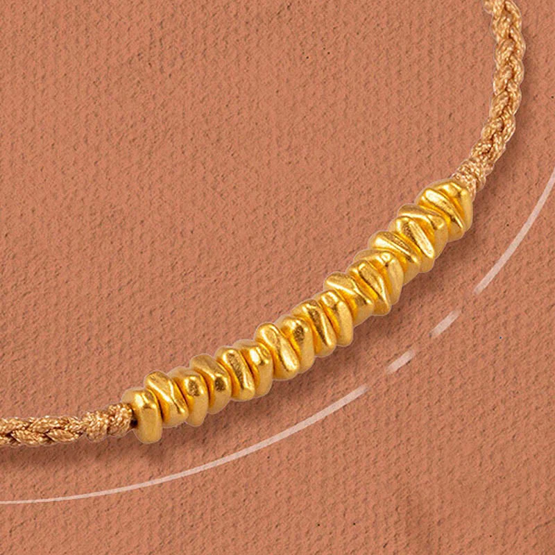 Buddha Stones 999 Oro Piccoli pezzi d'oro Design Fatto a mano Protezione Braccialetto in corda intrecciata - Image 16