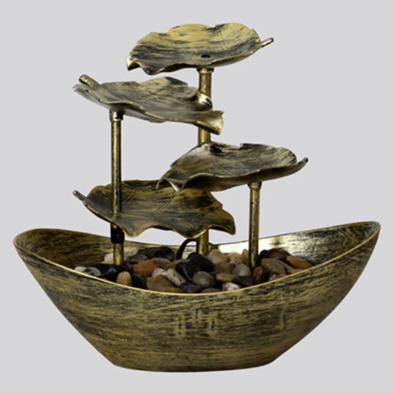 Ornamenti da tavolo per fontana a cascata a forma di foglia di loto con Buddha Stones e luce LED, decorazione per ufficio e scrivania - Image 10