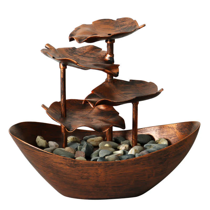 Ornamenti da tavolo per fontana a cascata a forma di foglia di loto con Buddha Stones e luce LED, decorazione per ufficio e scrivania - Image 14