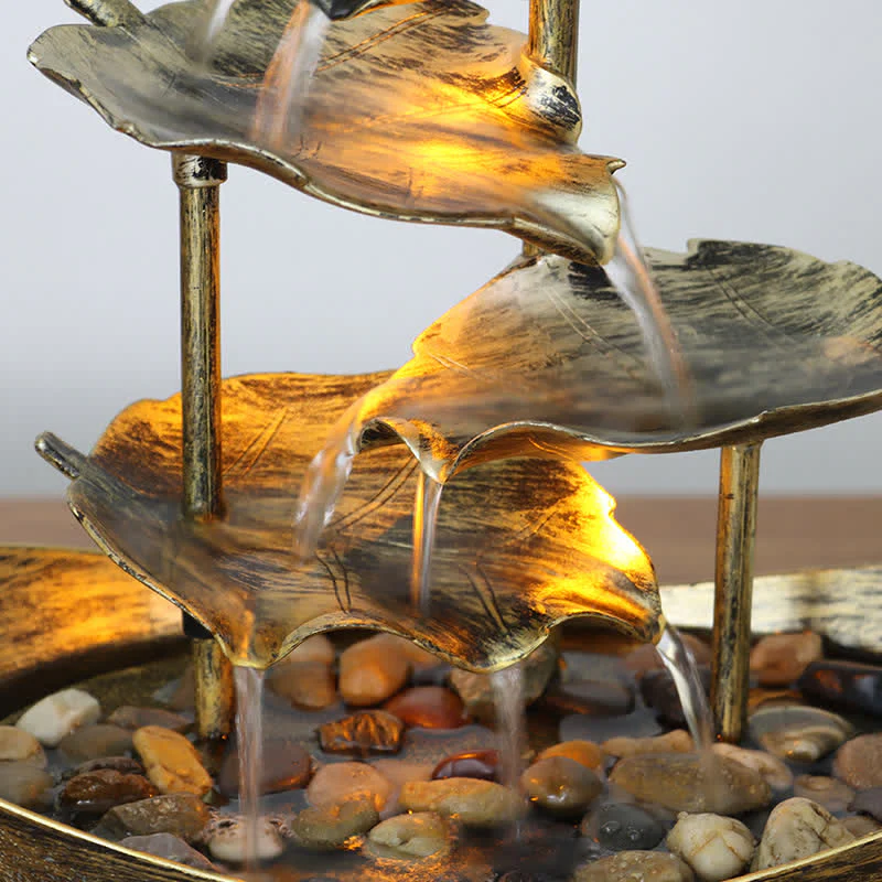 Ornamenti da tavolo per fontana a cascata a forma di foglia di loto con Buddha Stones e luce LED, decorazione per ufficio e scrivania - Image 9