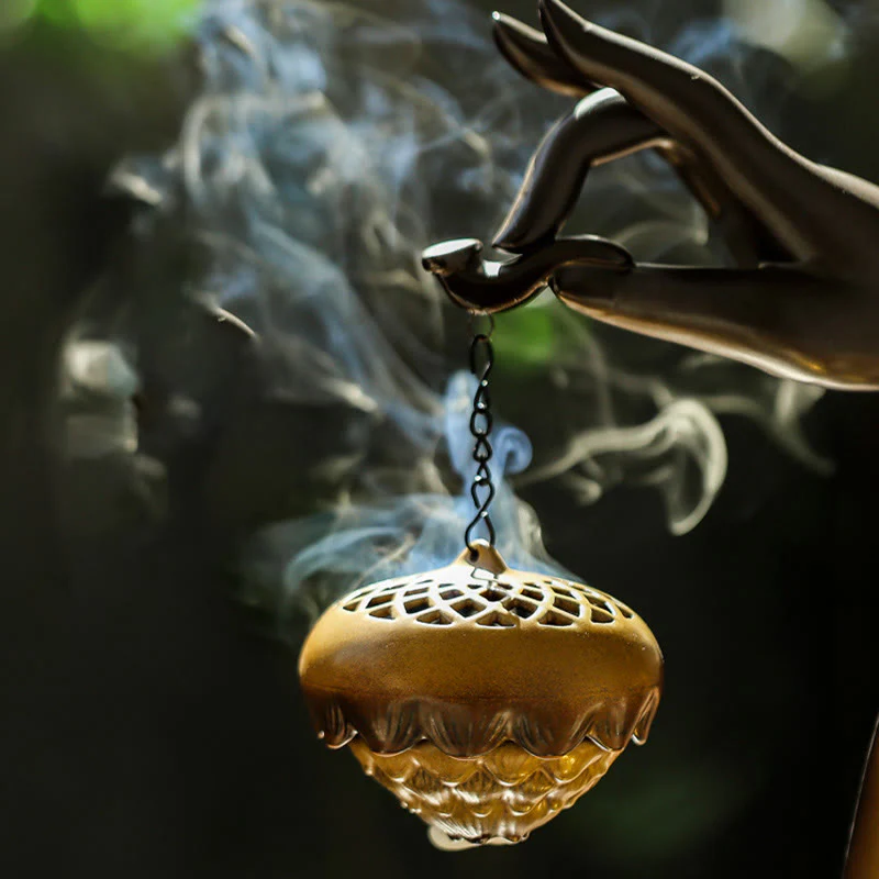 Buddha Stones a LED Buddha Hand Backflow Fumo Fontana Guarigione Bastoncino di Ceramica Bruciatore di Incenso Decorazione - Image 5