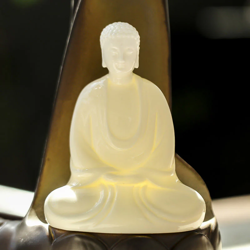 Buddha Stones a LED Buddha Hand Backflow Fumo Fontana Guarigione Bastoncino di Ceramica Bruciatore di Incenso Decorazione - Image 8