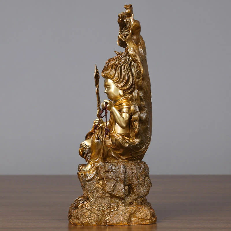 Buddha Stones Acalanatha Statua del Buddha Serenity Statua in rame Decorazione per la casa - Image 14