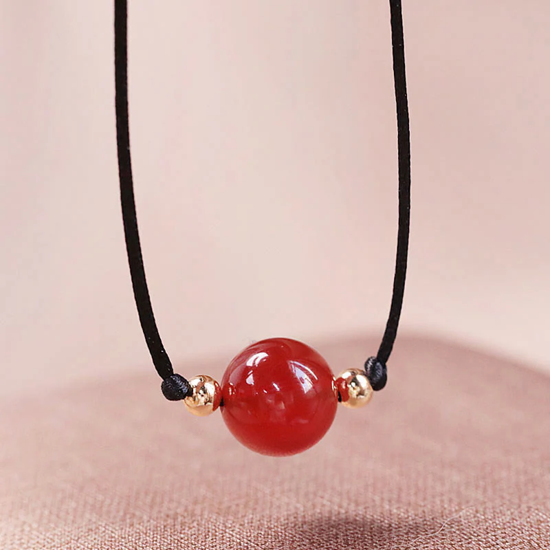 Buddha Stones Agata rossa naturale Calcedonio Autoaccettazione Fiducia String Bead Bracciale Collana Pendente - Image 12