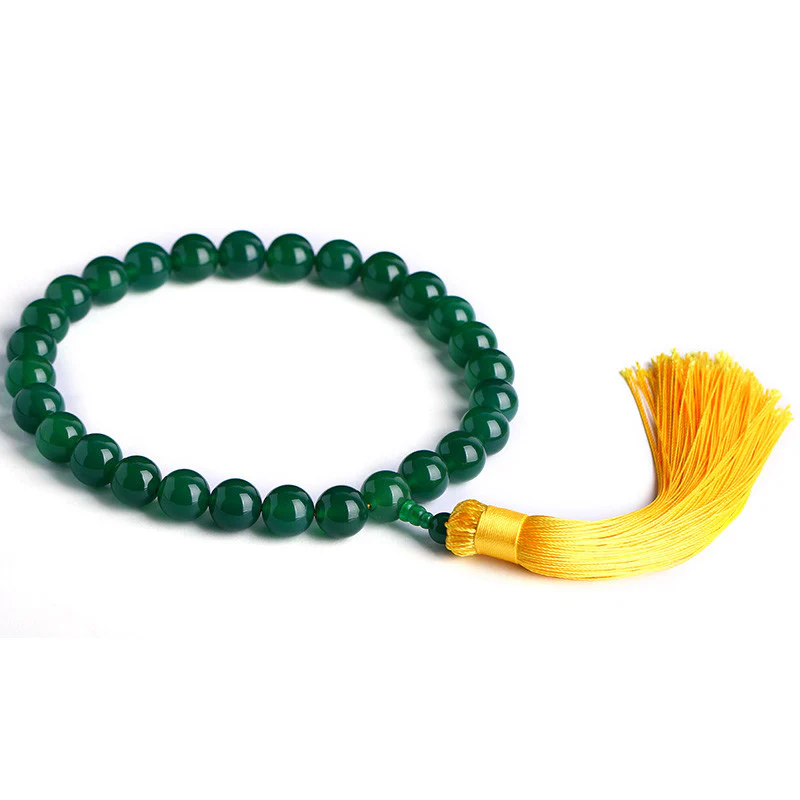 Buddha Stones Agata verde naturale Mala da polso Nappe di potenza Mala tascabile Decorazione per auto - Image 11