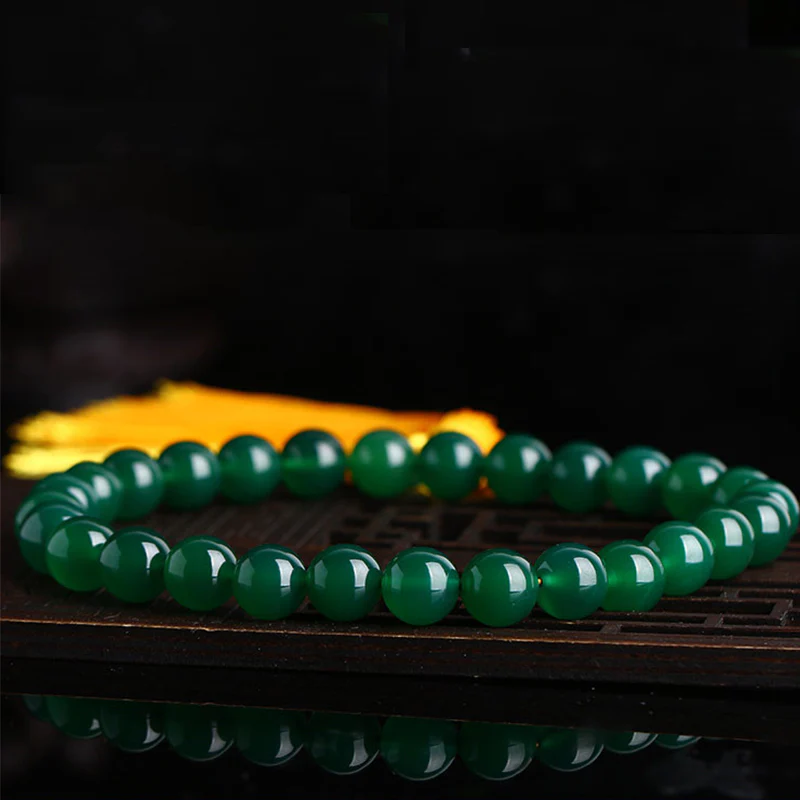 Buddha Stones Agata verde naturale Mala da polso Nappe di potenza Mala tascabile Decorazione per auto - Image 8