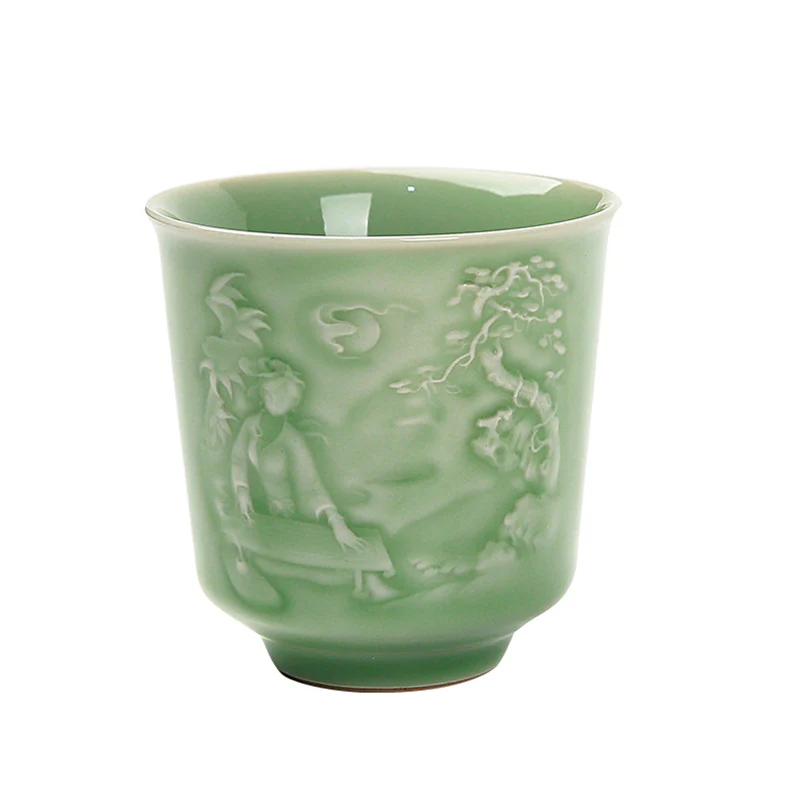 Buddha Stones Alberi Padiglione Montagne Fiumi Pino Ceramica Tazza da tè Kung Fu Tazza da tè - Image 10