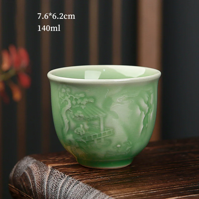 Buddha Stones Alberi Padiglione Montagne Fiumi Pino Ceramica Tazza da tè Kung Fu Tazza da tè - Image 12