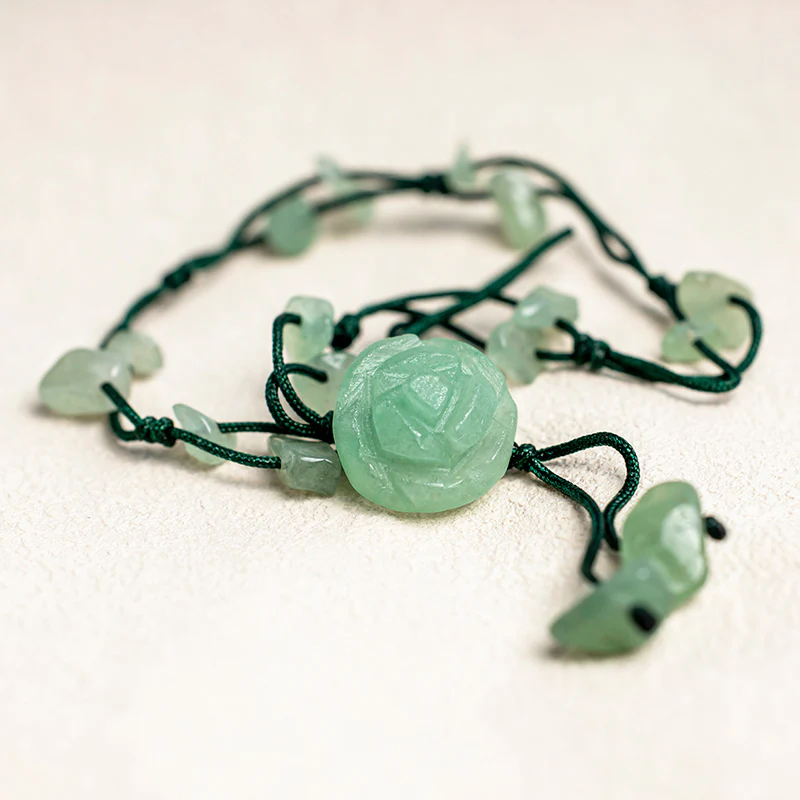 Buddha Stones Ametista Cristallo rosa Avventurina verde Rosa Pace interiore Cavigliera curativa - Image 20