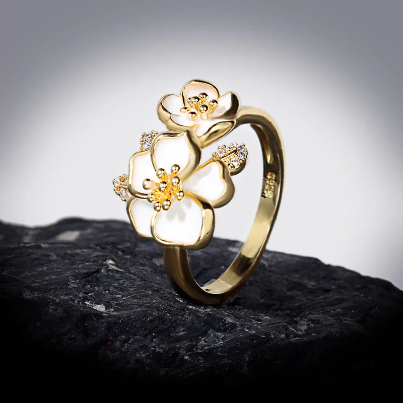 Buddha Stones Anello Daisy Copper Luck Balance