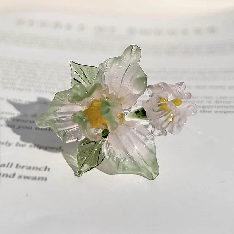 Buddha Stones Anello della saggezza con fiore di iris Liuli - Image 6