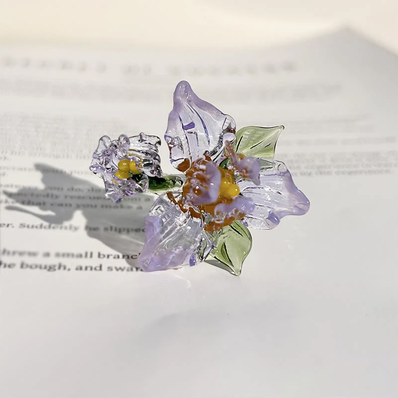 Buddha Stones Anello della saggezza con fiore di iris Liuli - Image 8