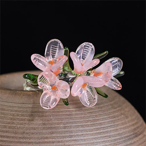 Buddha Stones Anello della saggezza con fiore di pero Liuli - Image 12