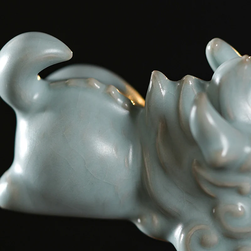 Buddha Stones Anno del Drago Fortuna Ceramica Tea Pet Casa Figurina Decorazione - Image 12