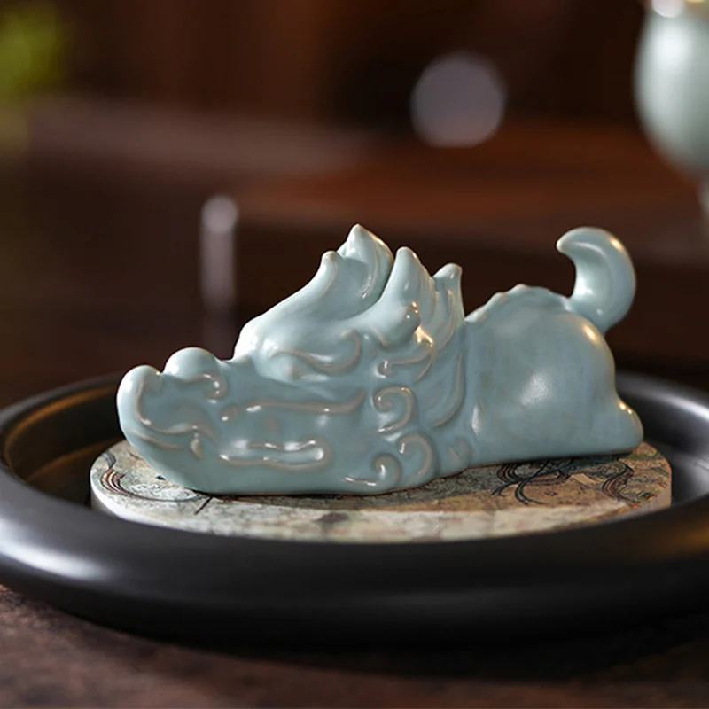 Buddha Stones Anno del Drago Fortuna Ceramica Tea Pet Casa Figurina Decorazione - Image 4