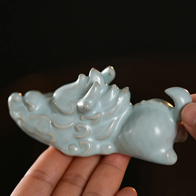 Buddha Stones Anno del Drago Fortuna Ceramica Tea Pet Casa Figurina Decorazione - Image 8