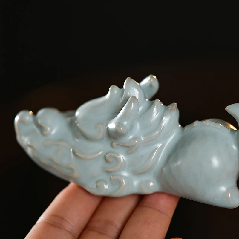Buddha Stones Anno del Drago Fortuna Ceramica Tea Pet Casa Figurina Decorazione - Image 9