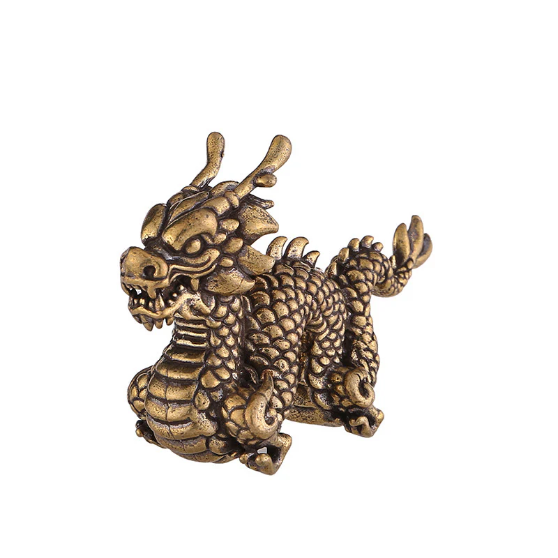 Buddha Stones Anno del Drago Piccolo Drago di Ottone di Buon Auspicio Fortuna Successo Decorazione della Casa - Image 11