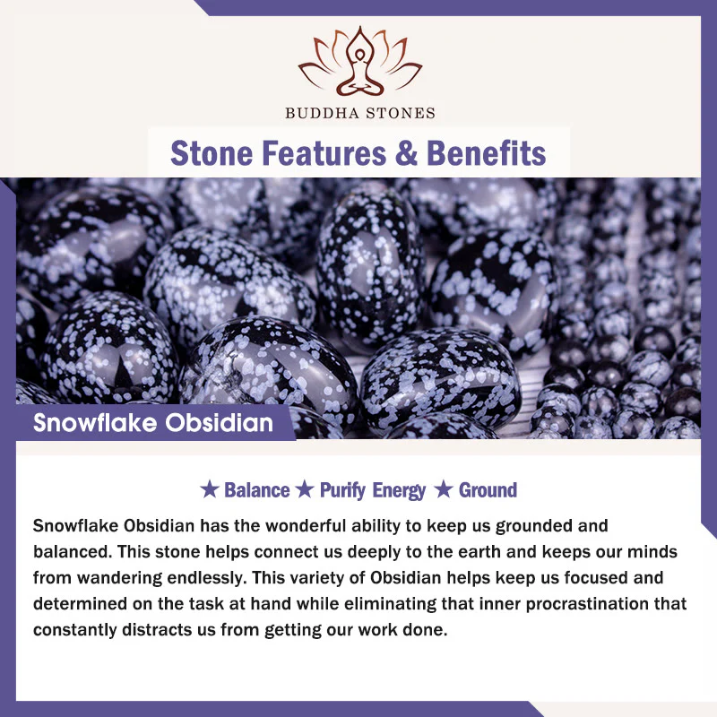 Buddha Stones Argento Naturale Lucente Ossidiana Turchese Bianco Diaspro Grigio Ossidiana Fiocco di Neve Braccialetto di Protezione dell'Anno del Serpente - Image 17