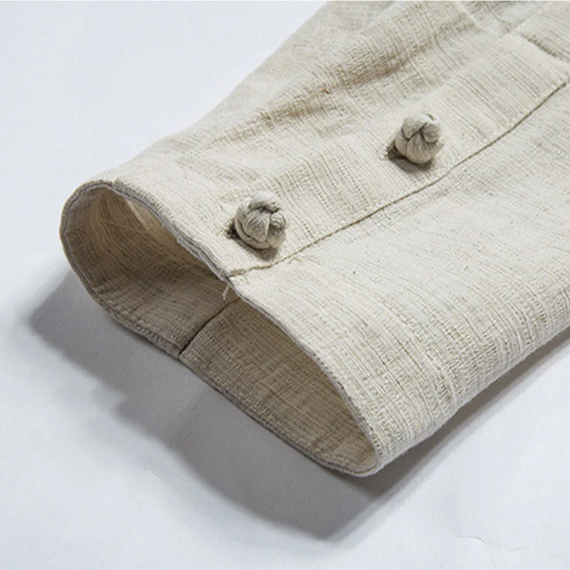 Buddha Stones Autunno Cinese Hanfu Cotone Lino Uomo Giacca Abbigliamento - Image 11