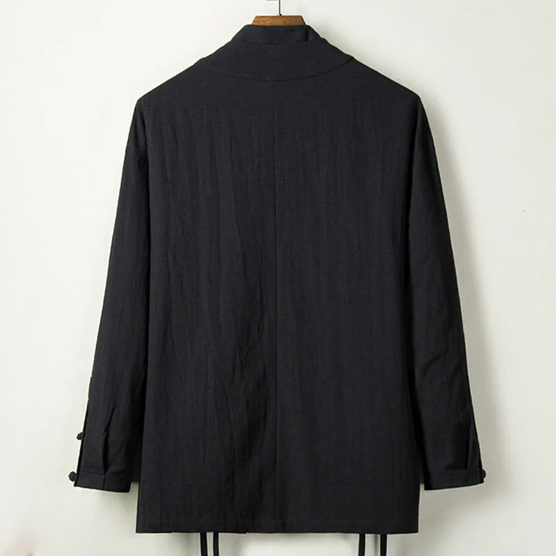 Buddha Stones Autunno Cinese Hanfu Cotone Lino Uomo Giacca Abbigliamento - Image 7