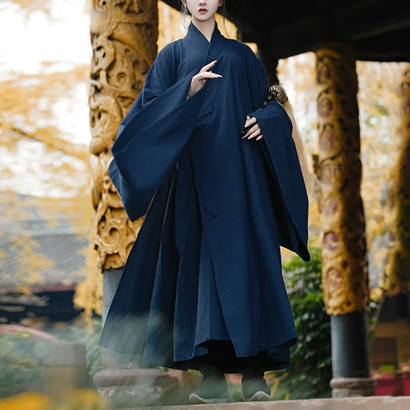 Buddha Stones Autunno Inverno Wudang Tradizionale Tai Chi Arti Marziali Cerimonia Lino Manica Lunga Unisex Taoista Lungo Abito - Image 4