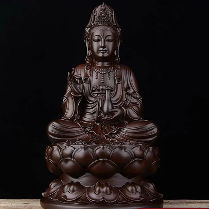 Buddha Stones Avalokitesvara Ebano Loto Armonia Benedizione Decorazione della casa