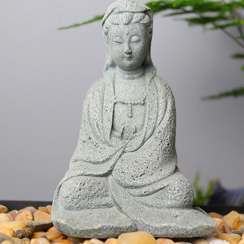 Buddha Stones Avalokitesvara Statua Benedizione Decorazione per la casa - Image 11