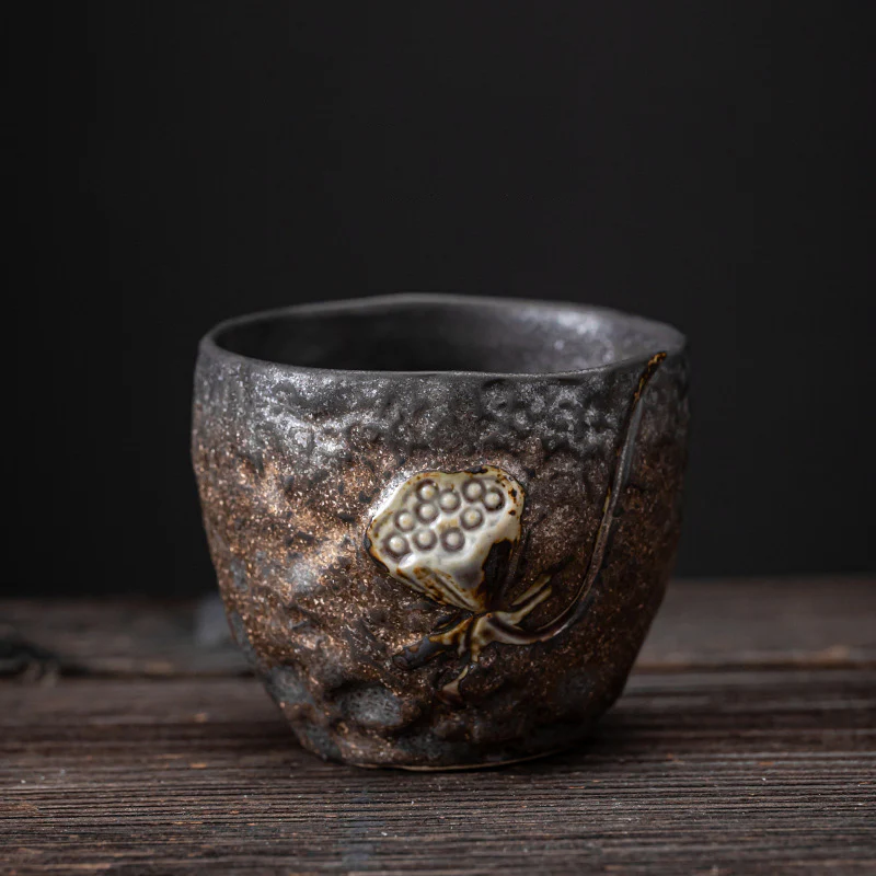 Buddha Stones Baccello di loto Foglia Fiore Nuvole di buon auspicio Tazza da tè in ceramica Tazza da tè Kung Fu - Image 3