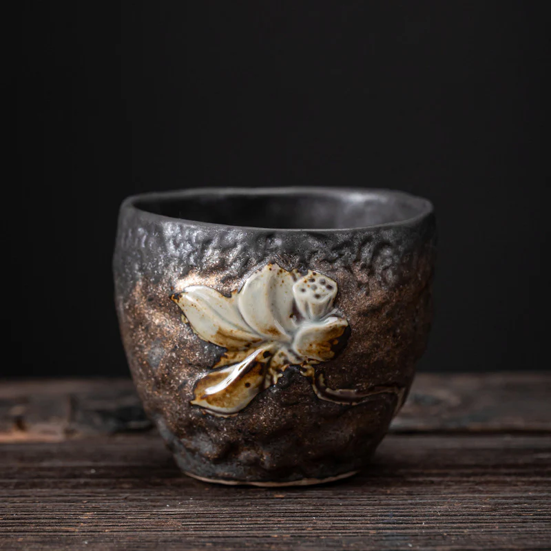 Buddha Stones Baccello di loto Foglia Fiore Nuvole di buon auspicio Tazza da tè in ceramica Tazza da tè Kung Fu - Image 7