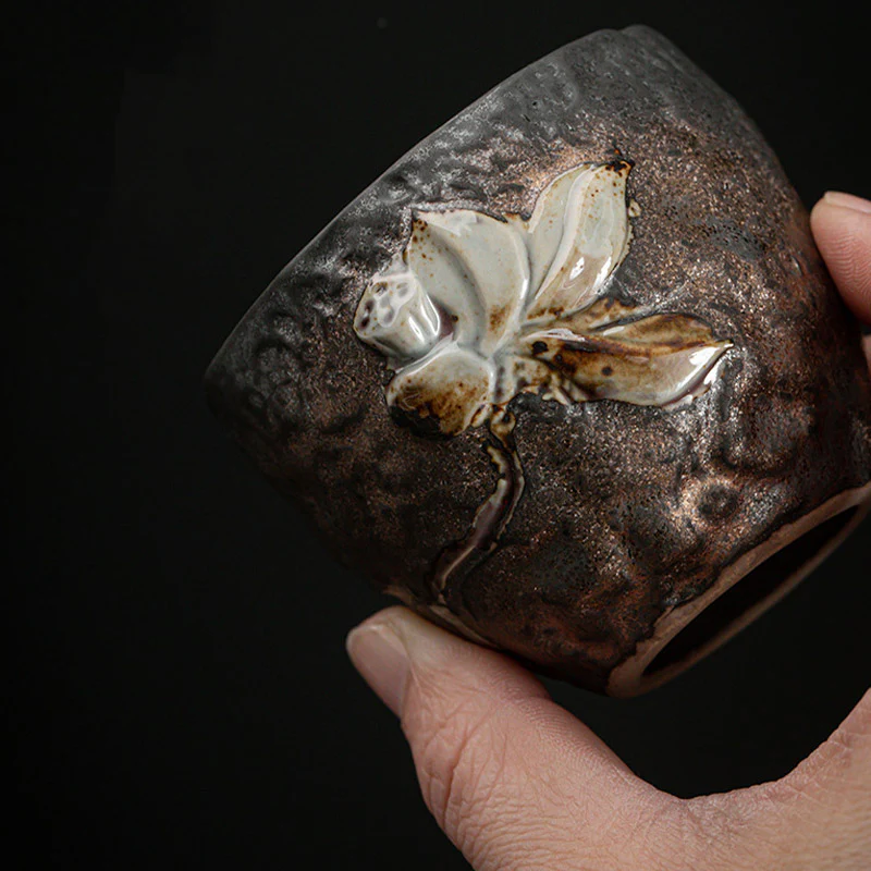 Buddha Stones Baccello di loto Foglia Fiore Nuvole di buon auspicio Tazza da tè in ceramica Tazza da tè Kung Fu - Image 8