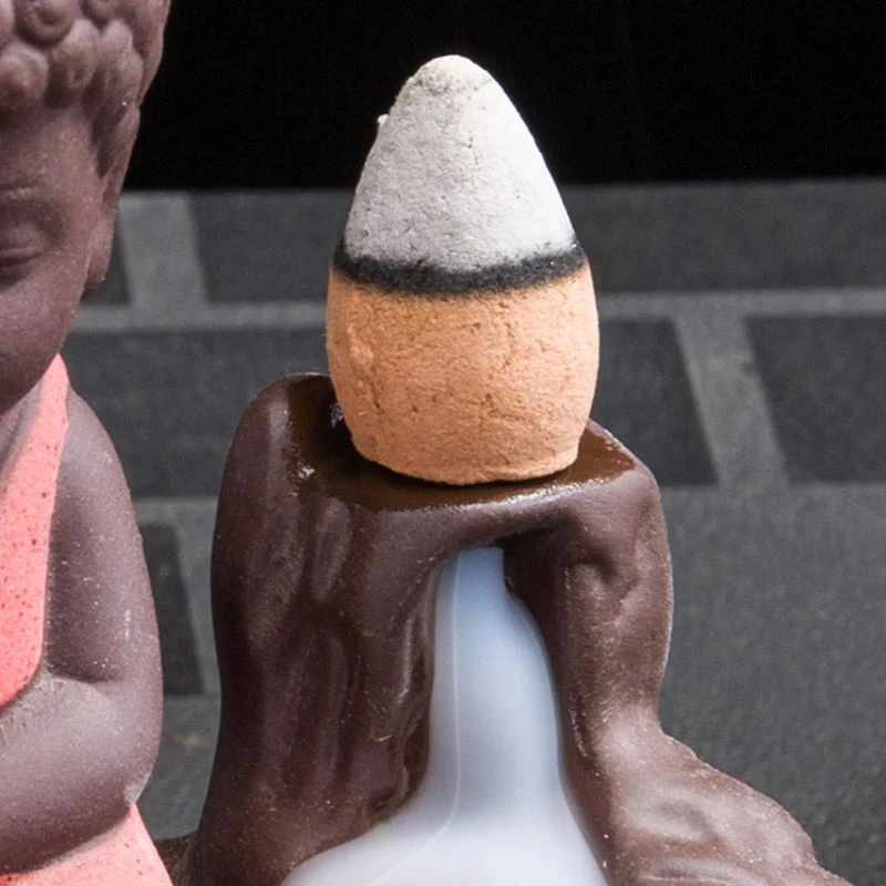 Buddha Stones Backflow Fumo Fontana Ceramica Benedizione Bruciatore Incenso Decorazione - Image 6