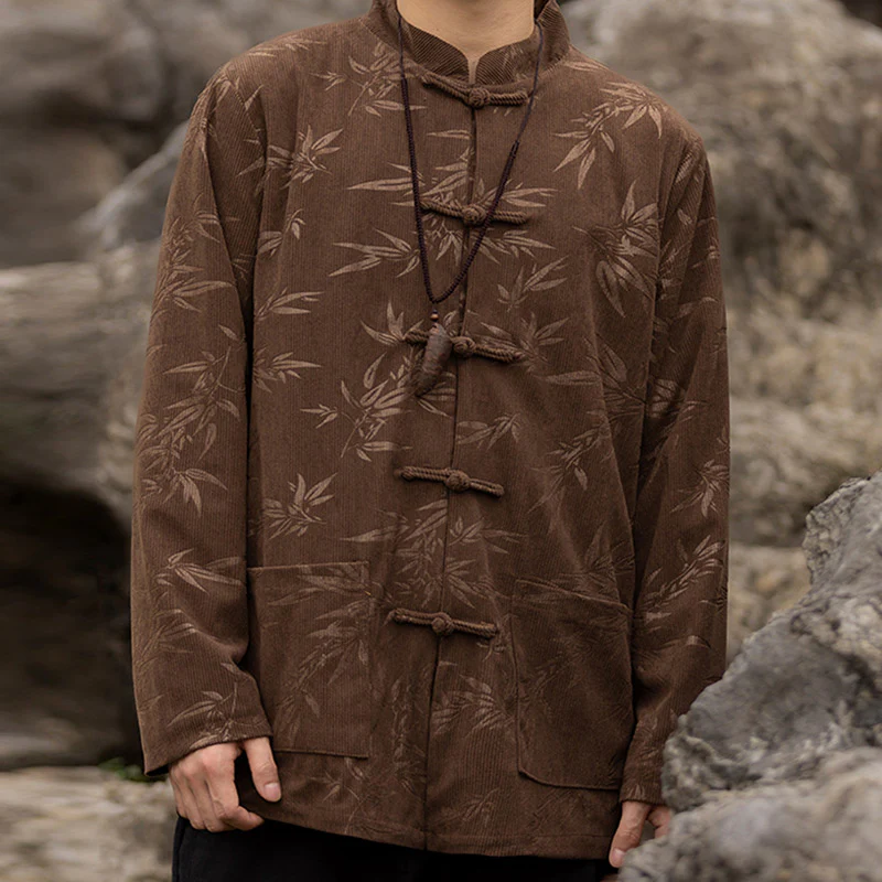 Buddha Stones Bamboo Leaves Abbigliamento Cinese Tang Suit Giacca Cappotto Uomo Abbigliamento - Image 16