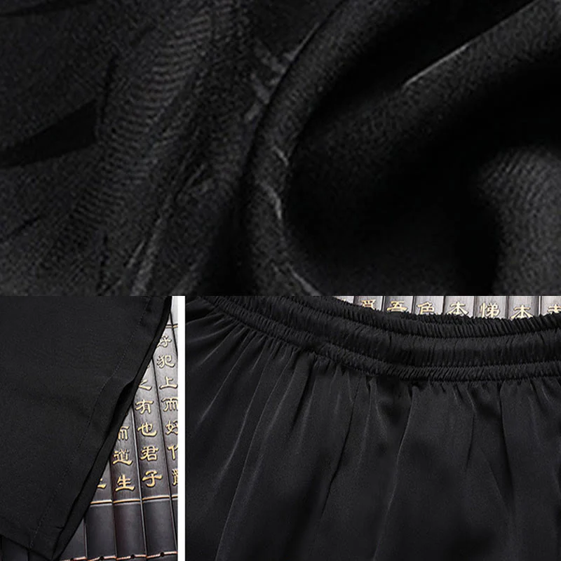 Buddha Stones Bambù Fiore di pesco Tang Suit Hanfu Tradizionale Uniforme Manica Corta Top Pantaloni Abbigliamento Uomo Set - Image 18