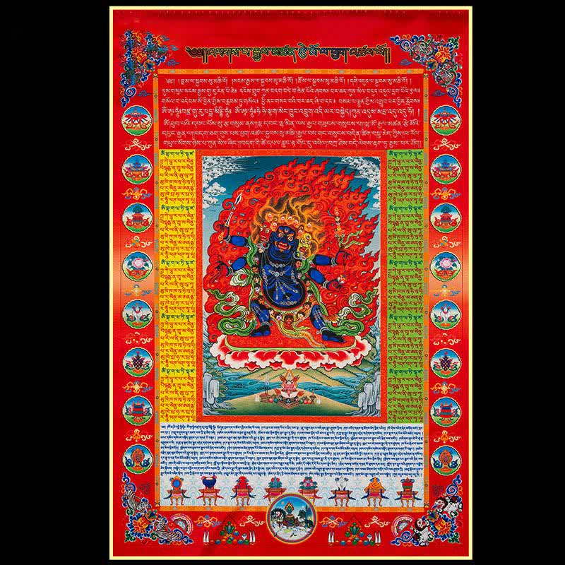 Buddha Stones Bandiera tibetana a 10 colori raffigurante il Buddha del Cavallo del Vento, simbolo di guarigione e buon auspicio per la preghiera all'aperto. - Image 7