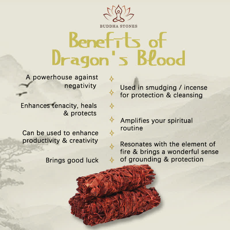 Buddha Stones, bastoncino di salvia con sangue di drago, per purificare l'energia negativa in casa, incenso, meditazione, rituali di guarigione - Image 6