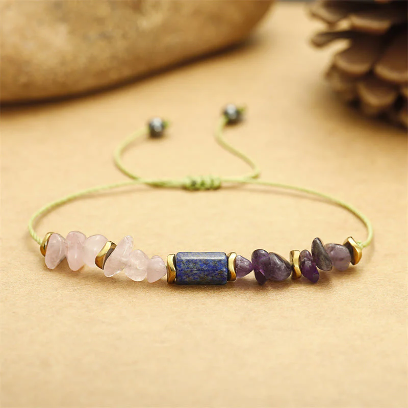 Bracciale spirituale Buddha Stones Best Friends Forever con ametista, quarzo rosa, lazurite e lapislazzuli - Image 5
