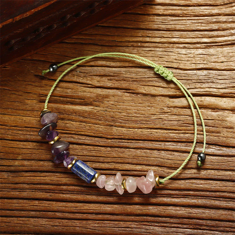 Bracciale spirituale Buddha Stones Best Friends Forever con ametista, quarzo rosa, lazurite e lapislazzuli - Image 9