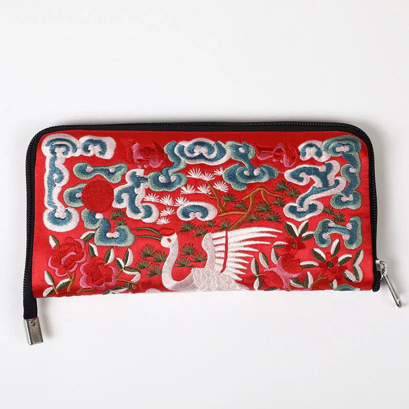 Buddha Stones Bestia Mitica Fenice Drago Qilin Su Ricamo Cartella Biglietti Viaggio Shopping Borsa Borsa - Image 28