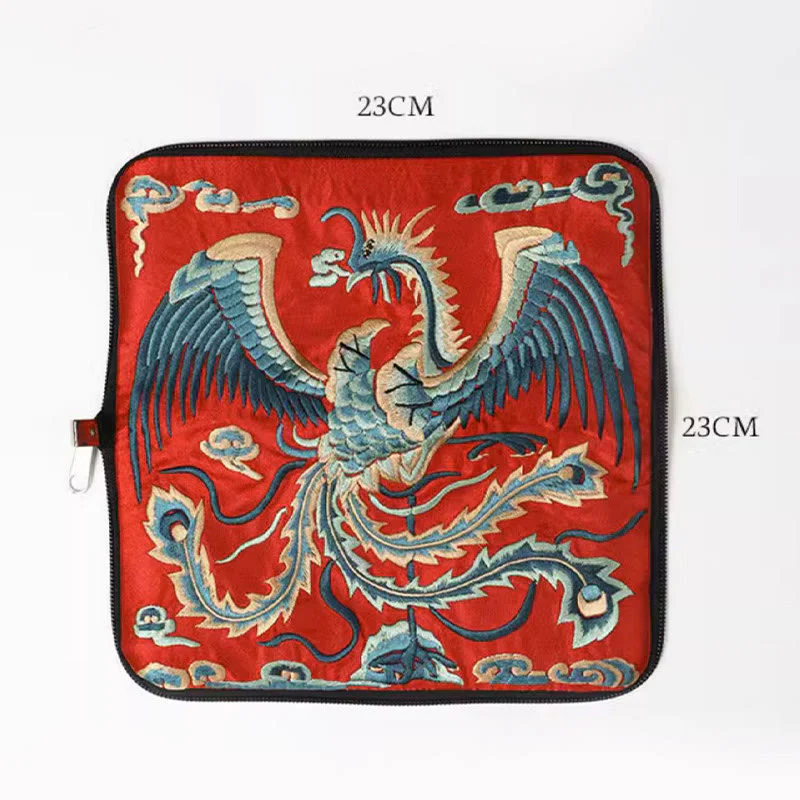 Buddha Stones Bestia Mitica Fenice Drago Qilin Su Ricamo Cartella Biglietti Viaggio Shopping Borsa Borsa - Image 3