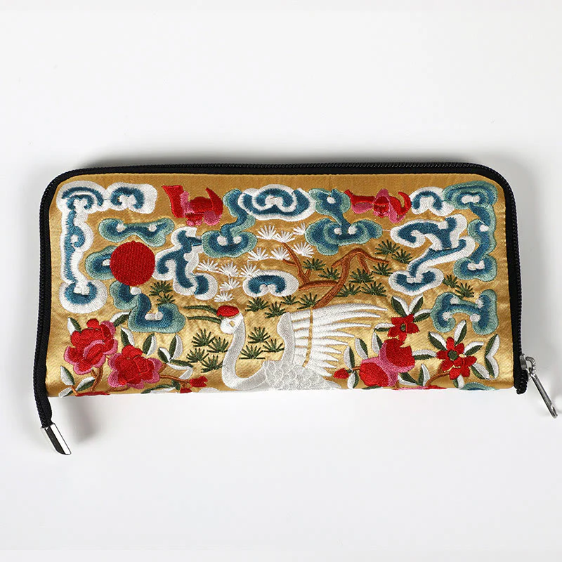 Buddha Stones Bestia Mitica Fenice Drago Qilin Su Ricamo Cartella Biglietti Viaggio Shopping Borsa Borsa - Image 32