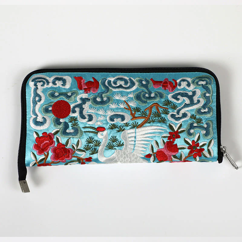 Buddha Stones Bestia Mitica Fenice Drago Qilin Su Ricamo Cartella Biglietti Viaggio Shopping Borsa Borsa - Image 34