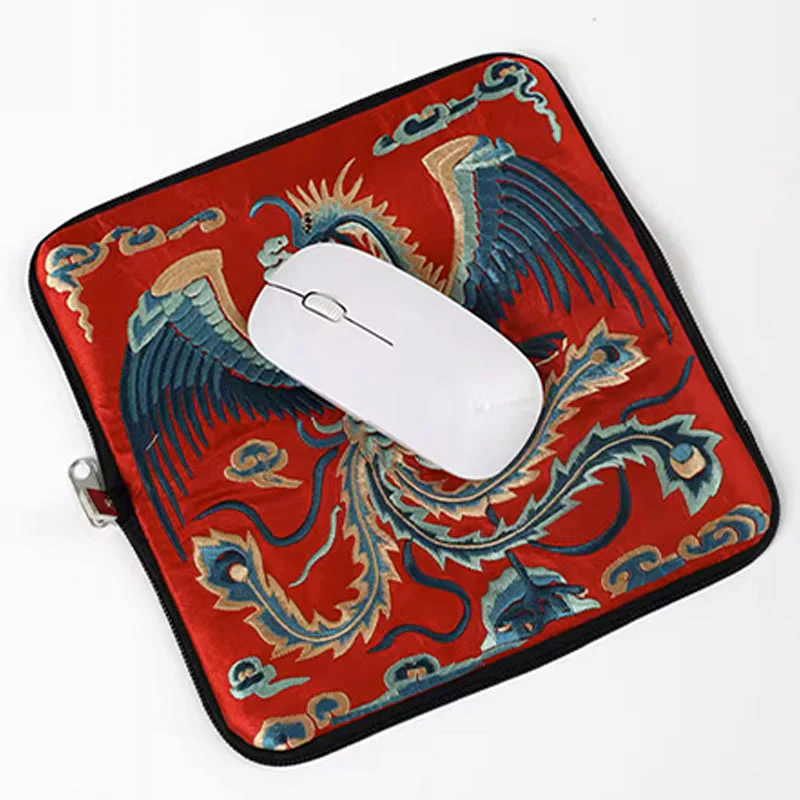 Buddha Stones Bestia Mitica Fenice Drago Qilin Su Ricamo Cartella Biglietti Viaggio Shopping Borsa Borsa - Image 5