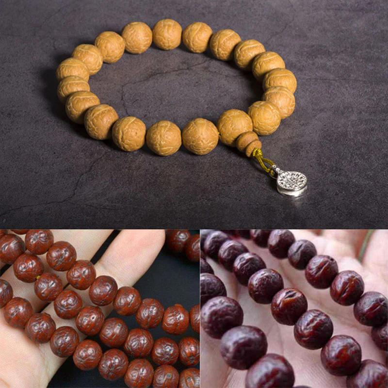 Buddha Stones Bodhi Seme Fortuna Auspicio Mala da polso Nappa Mala tascabile - Image 8