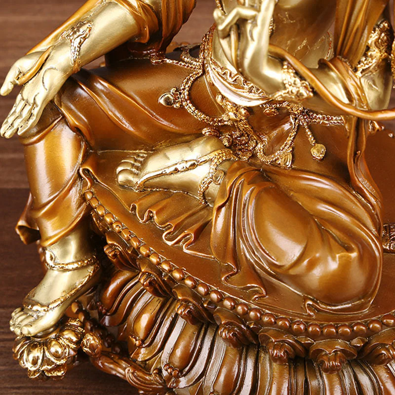 Buddha Stones Bodhisattva Tara Verde Figurina Protezione Ottone Rame Statua Casa Offerta Decorazione - Image 10