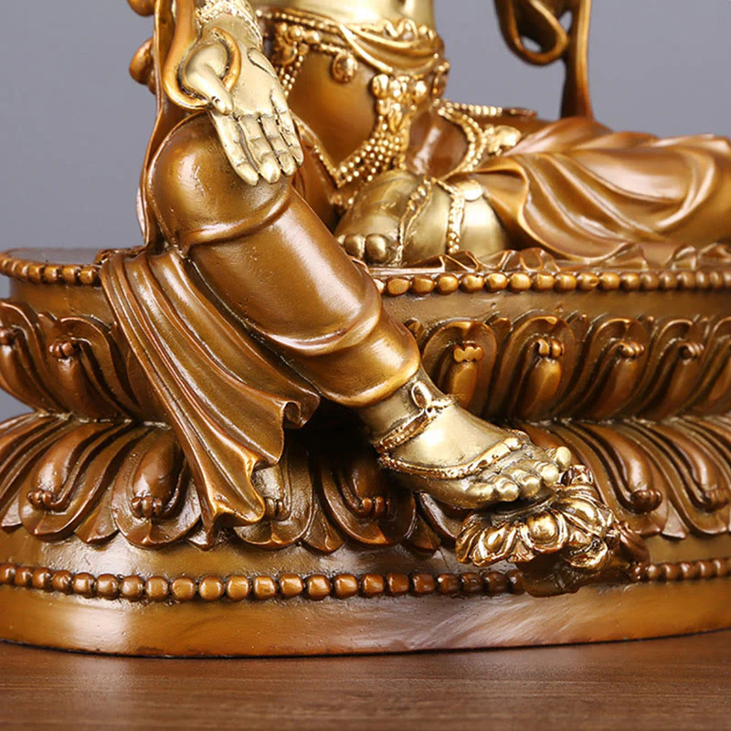 Buddha Stones Bodhisattva Tara Verde Figurina Protezione Ottone Rame Statua Casa Offerta Decorazione - Image 9