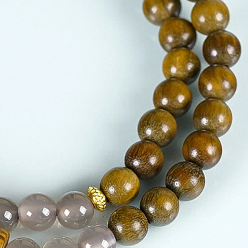 Buddha Stones Bracciale a doppio giro con agata rossa e avventurina verde, cinque precetti buddisti ed equilibrio - Image 19